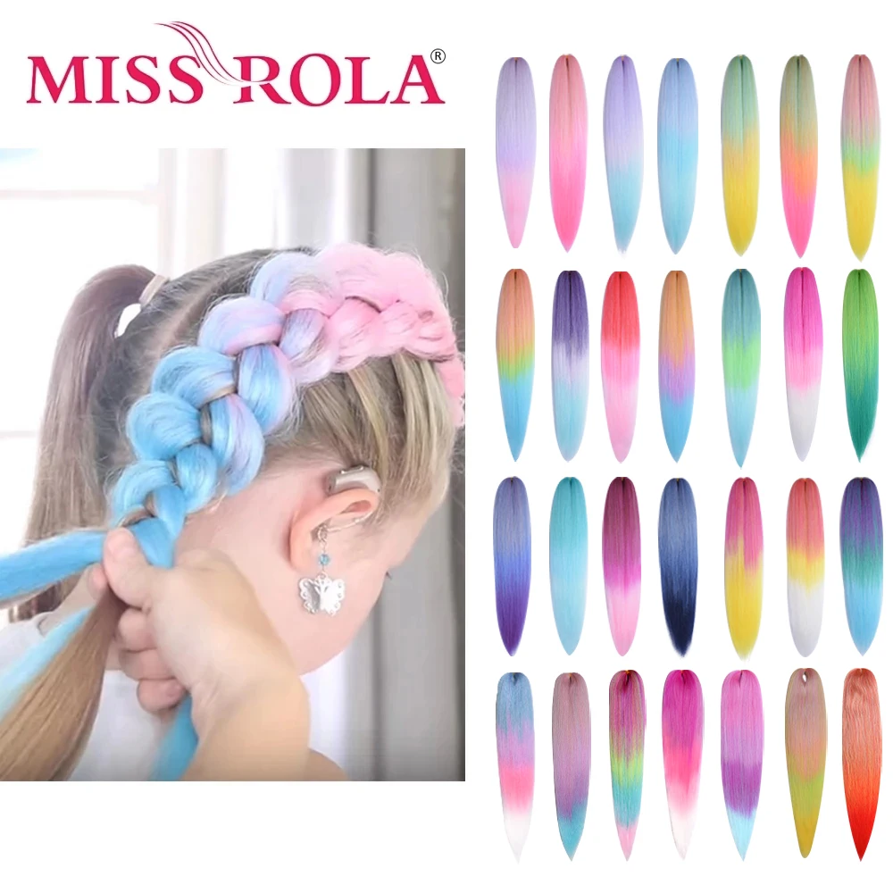 Miss Rola – extensions de cheveux synthétiques, 22 pouces, 60G, tresses Jumbo, Yaki, lisses, blondes roses, tresses, vente en gros