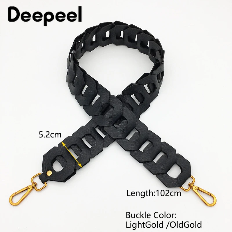Deepeel 5.2*102cm PU Leather Wide Strap Luxury Color Openwork Adjustable Bag Straps for  HandBag Crossbody Bags Accessories