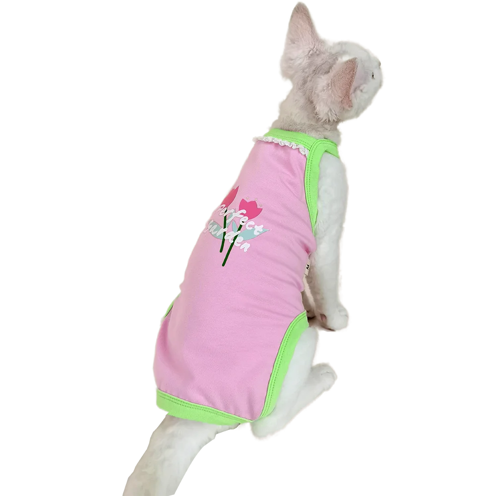 

Summer Thin Sphynx Clothing Belly Cover Four-legged Clothing Vest Cotton Kitten Costume Sphinx Hairless Cat Devon Rex Clothes