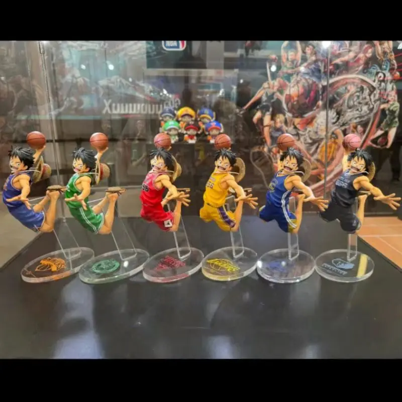 Фото НОВАЯ коллекционная фигурка Bandai Banpresto One Piece x NBA MSP Collaboration Monkey D. Luffy, официальная лицензированная модель из ПВХ, подарки для фанатов №2