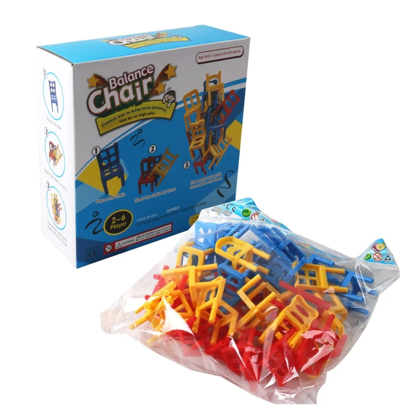 

Kids Brain Game Plastic Chair Block Toy Multifunctional Accessories Educational Play Preschool Table Toy Best Gifts