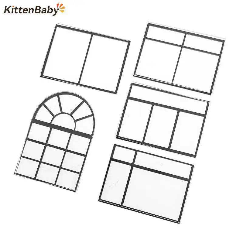 1:25 Dollhouse DIY Miniature Door Window Square Windows Model Home Doll House Decor Accessories