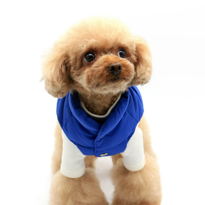 

Pet Concise Turtleneck Solid Colour Dog Down Kitten Puppy Clothes Dog Down for Small Dog Autumn Winter