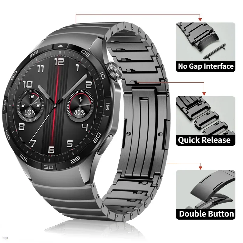 Фото Официальный металлический ремешок No Gap для Huawei Watch GT4, 46 мм, быстросъемный браслет из нержавеющей стали для Huawei Watch GT4, ремешок на запястье №2