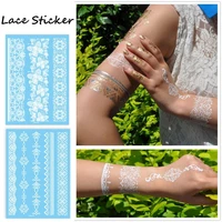 disposable lace lace arm flower black body art waterproof simulated temporary tattoos tattoo sticker henna stickers