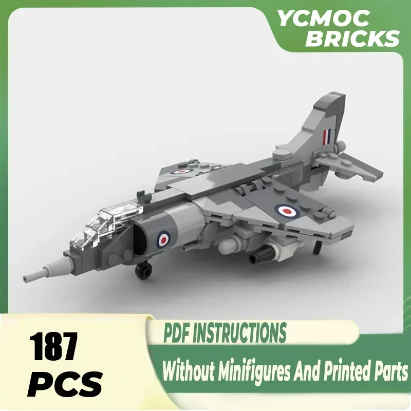 Военная модель Moc строительные кирпичи масштаб 1:72 Harrier GR.1 технология истребителя