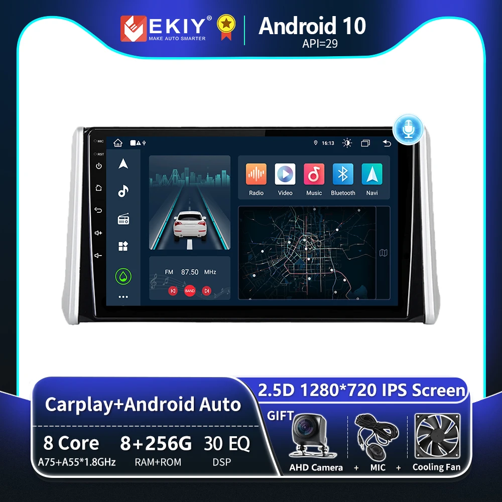 EKIY T8 8G 256G для Toyota RAV4 XA50 2018 2019 2020 Автомобильный радиоприемник Мультимедийная