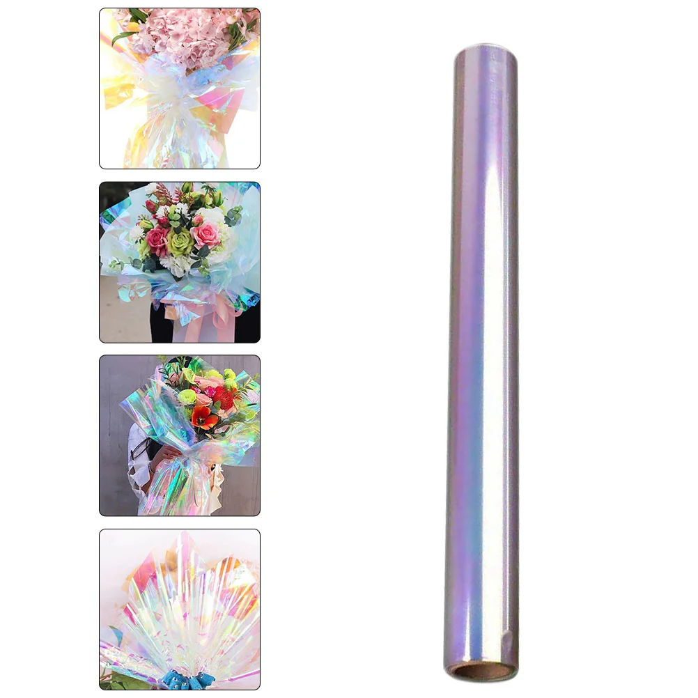 

Christmas Cellophane Wrap Roll Wrapping Paper Gift Package Yule Clear Sheets Tissue Flower