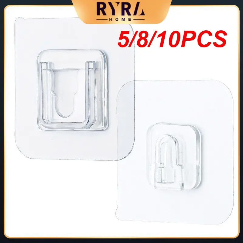 

10PCS Hot Double-sided Adhesive Wall Hooks Wall Hooks Hanger Strong Suction Cup Sucker Wall Storage Holder For Kitchen Bathroom