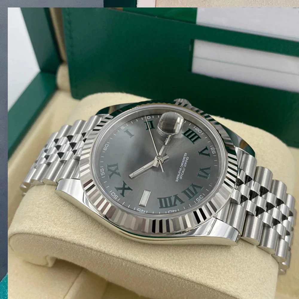 Luxury Mens Watch Waterproof Mechanical 41mm Sapphire Jubbile Bracelet Green Rome Automatic eta2813 Movement Wristwatch