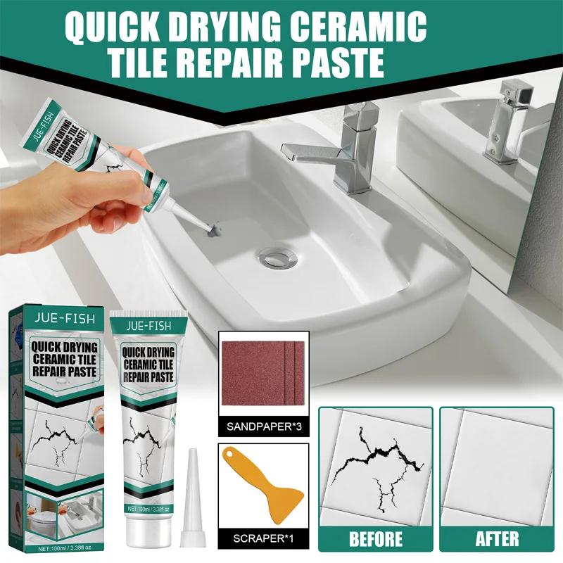 

tile repair paste marble bathtub furniture, toilet crack repair, tile quick drying adhesive