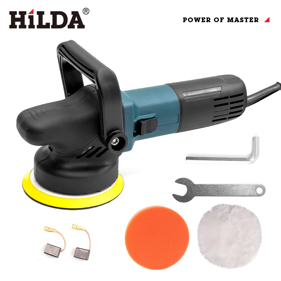 

HILDA 980 Вт машина для полировки автомобиля 5 дюймов орбита двойного действия Авто Полировщик переменной скорости шлифовальный станок полировки воском