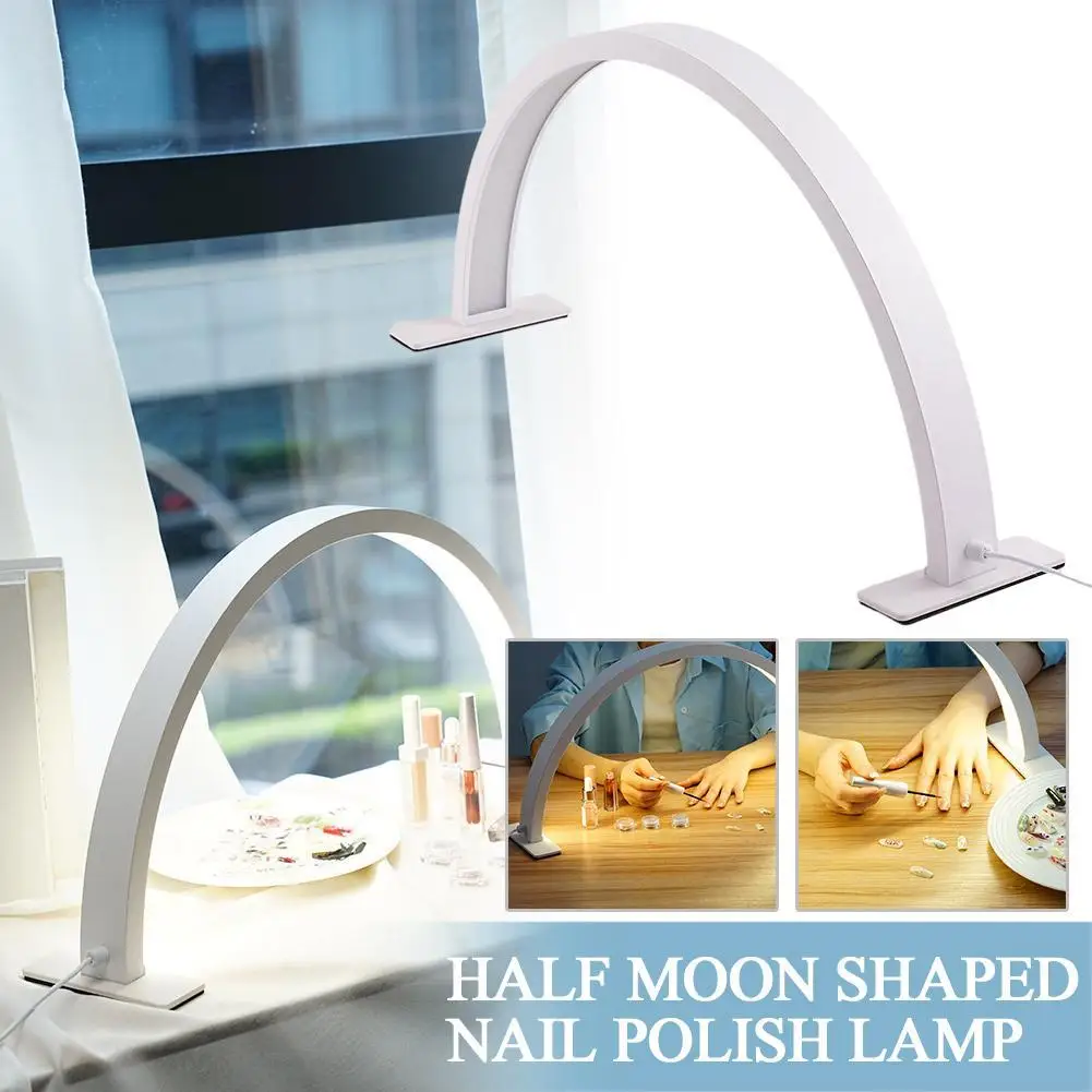

LED Half Moon Light Temperature 3000K-6500K Table LED Ring Lamp For Beauty Nail Art Beauty Salon Lights Adjustable Brightness