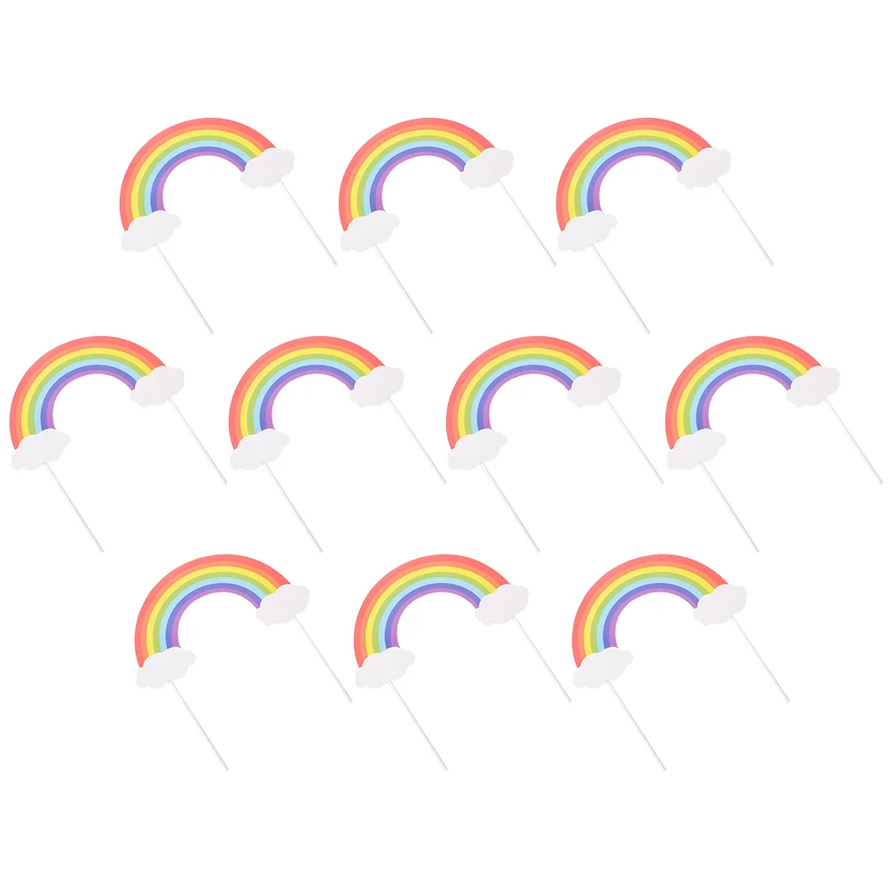

10 Pcs Toothpicks Food Cupcake Topper Lollipop Sticks Toppers Party Hat Baby Birthday
