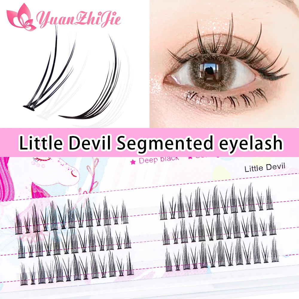 

MASSCAKU 3Rows Mix Devil Spikes Lashes Natural Wispy Fishtail Cluster Lashes For Extension Makeup False Eyelashes
