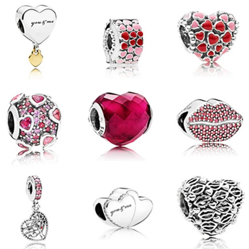 

100% 925 pure silver pan fashion valentine's day classic charm beads for Christmas wear basic bracelet style elegant