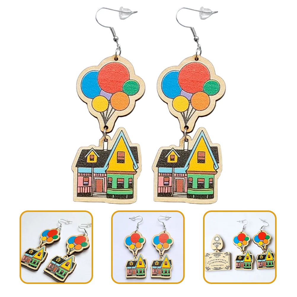 

1 Pair Dangle Earrings House Earrings Bohemian Drop Earrings