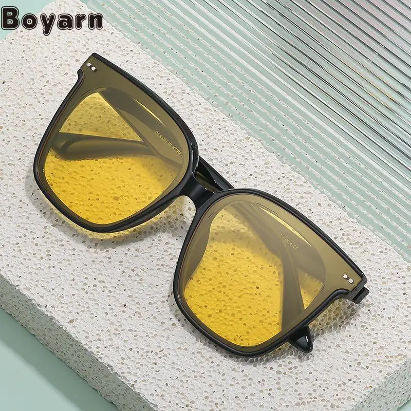 

Fashion Gm Same Hd Polarized Sunglasses Women's Korean Version Ins Style Retro Trend Square Sunglasses Men's