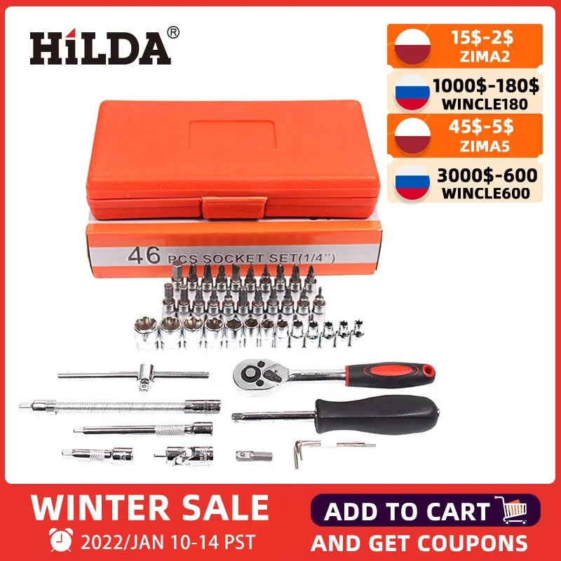 

Набор инструментов HILDA для ремонта автомобилей, 46 шт.