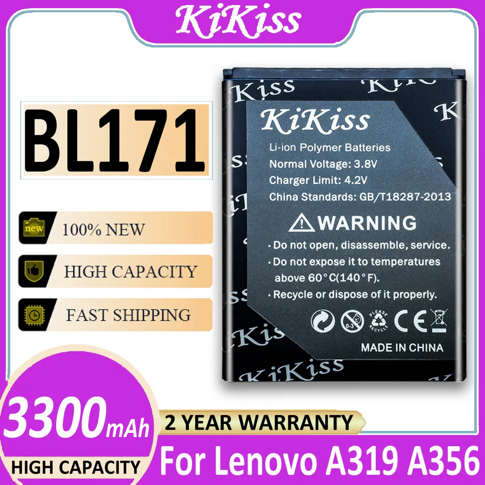 Аккумулятор BL171 для Lenovo A319 A60 A500 A65 A390 A368 A390T A356 A370E A376 BL 3300, 171 мАч, с номером отслеживания