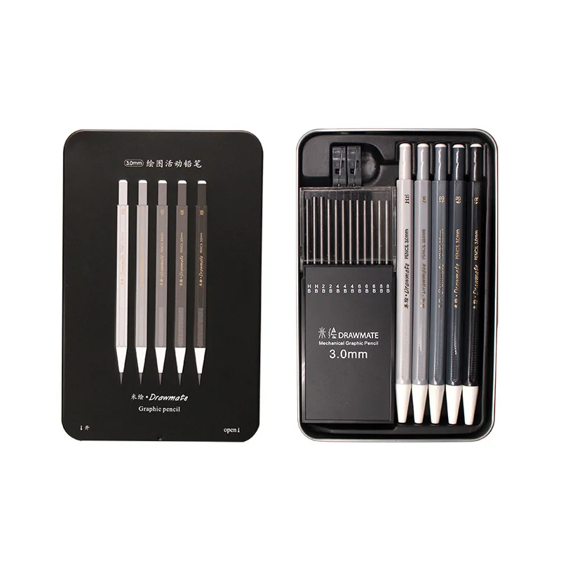 Kup 5 Sztuk/pudło HB Ołówek Automatyczny Zestaw Do Szkicowania Komiks Węgiel 3.0mm Zestaw Ołówków Student Dostaw Sztuki Nadaje Się Dla Początkujących Cena 5 Sztuk/pudło HB Ołówek Automatyczny Zestaw Do Szkicowania Komiks Węgiel 3.0mm Zestaw Ołówków Student Dostaw Sztuki Nadaje Się Dla Początkujących