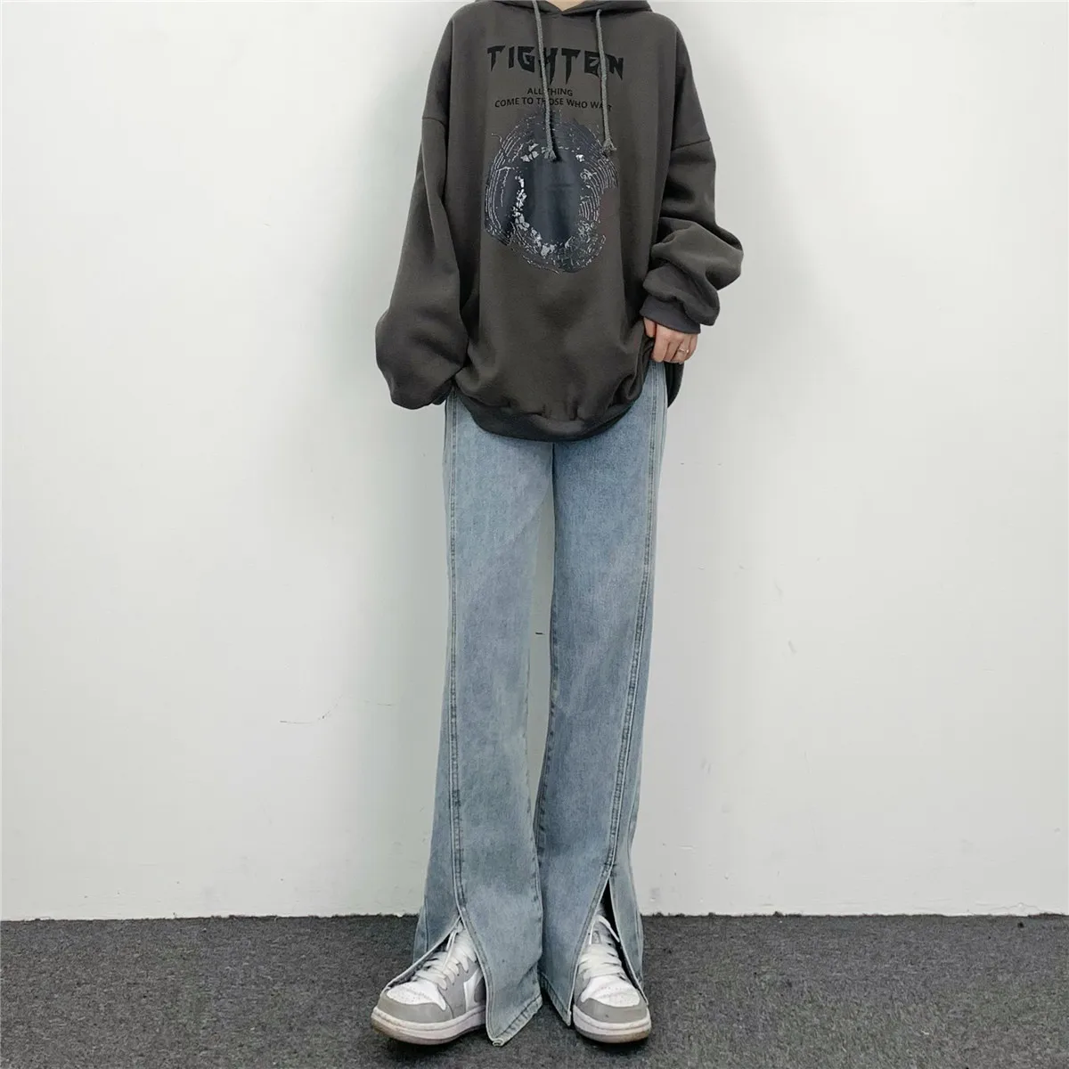 JEAN MAN Hip-hop Street Design Retro Stitching Jeans for Women High Street Jeans Men's Loose Jeans Street Pants Y2k Pants Casual