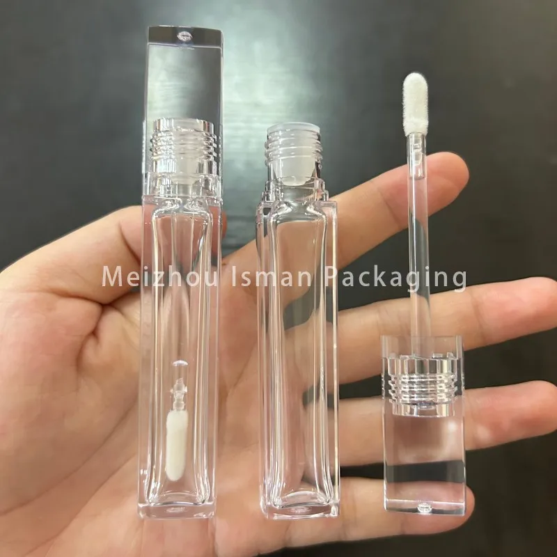 50 шт. пустая кристаллическая квадратная упаковочная бутылка для блеска губ 6 5 мл