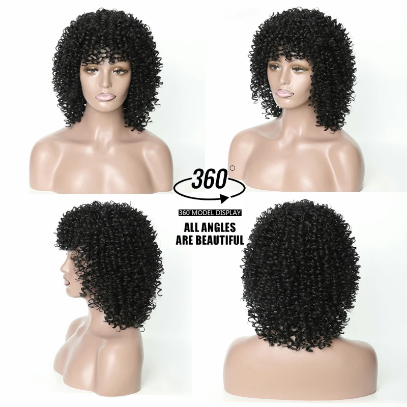 

Парик из искусственных волос, короткий, черного цвета, 16 дюймов