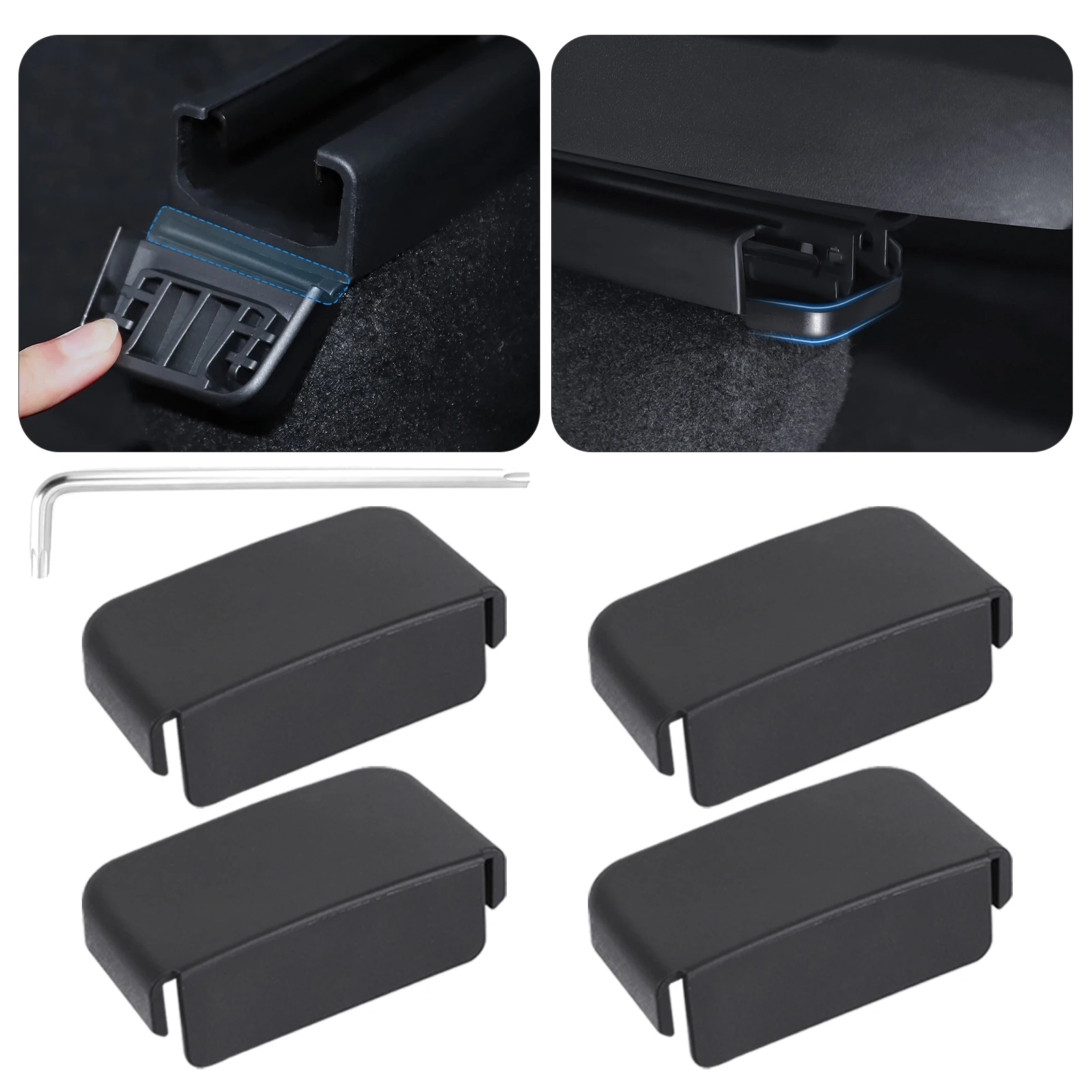 

Seat Slide Anti-Kick Plug Car Seat Slide Rail Anti-Blocking Cover Pulley Anti-Kick Protection Plug For T esla Model 3 Y