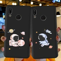 space astronaut cute couple cartoon silicone funda for huawei p40 p30 p20 p10 p8 lite 2017 mate 30 20 10 lite pro phone case