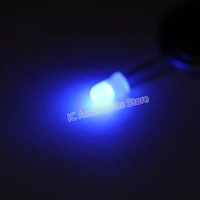 100pcs 3mm blue light led light emitting diode fog like long pin f3 blue light frosted light pearl cube special