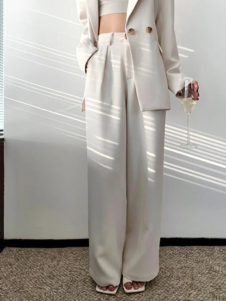 Роскошный белый костюм BZVW из двух предметов для женщин осень 2024 темпераментный