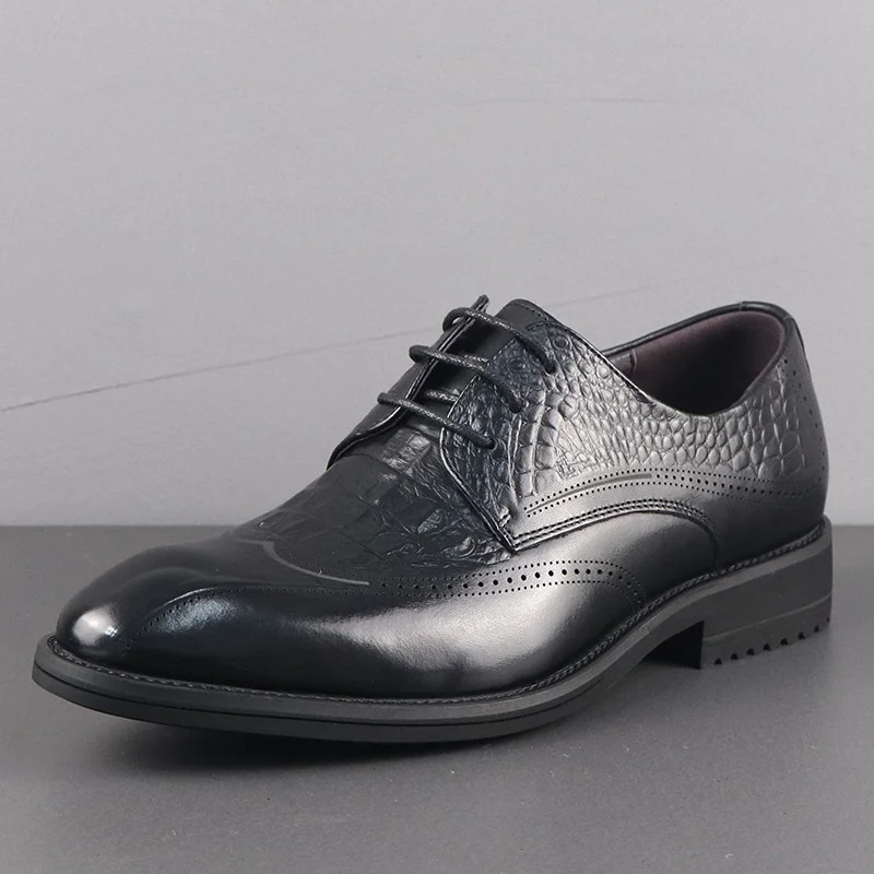 

Мужское Деловое платье из натуральной кожи, с мягкой подошвой и острым носком