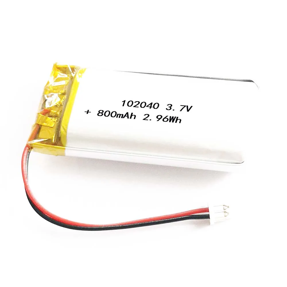 

2/5/10 шт., литий-полимерные ионные батареи 3,7 в 800 мАч 102040, разъем JST 2,0 мм
