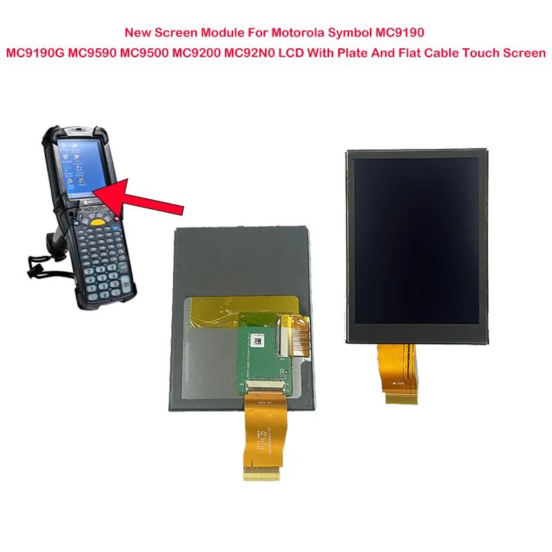 Новый модуль экрана для Motorola Symbol MC9190 MC9190G MC9590 MC9500 MC9200 MC92N0, ЖК-дисплей с пластиной и плоским кабелем, сенсорный экран