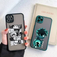 my hero academia anime phone case for iphone 13 12 11 mini pro xr xs max 7 8 plus x matte transparent back cover