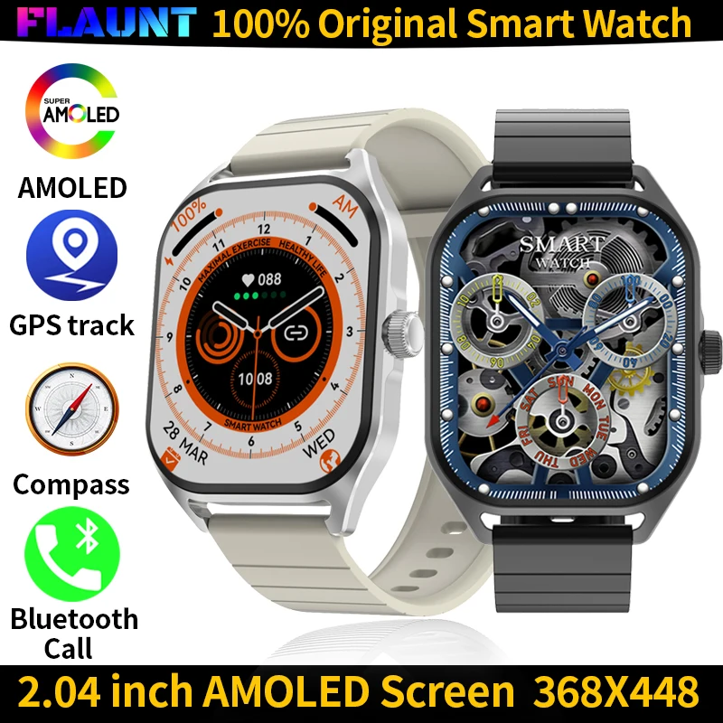 

2023 New AMOLED Smart Watch For Men Women Bluetooth Call IP68 Waterproof Compass tracking smartwatch GPS Tracker For Android IOS