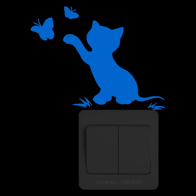 Наклейка-бабочка светящаяся наклейка настенный переключатель украшение для