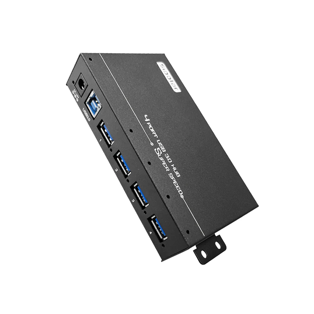 Sipolar мощный металлический 4-портовый USB 3.0 сверхскоростной зарядный концентратор 36 Вт разветвитель с монтажным кронштейном на Din-рейку адаптер питания 12 В 3 А