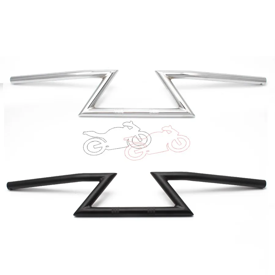 

For Honda Kawasaki Yamaha Suzuki Harley Chopper Bobber Cafe Racer Motorcycle Metal Handlebar 7/8" 22mm Drag Straight Bar Black