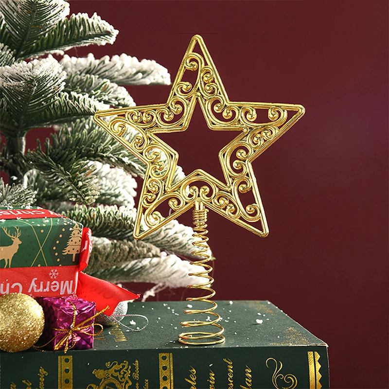 1 шт. Рождественская елка Топ с блестками и звездами Топпер со снежинками