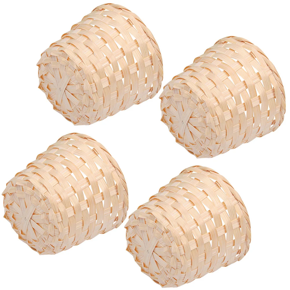

Basket Woven Baskets Flower Storage Minipotdecorative Wood Round Fruit Box Gift Planter Wedding Seagrass Organizer Container Bin