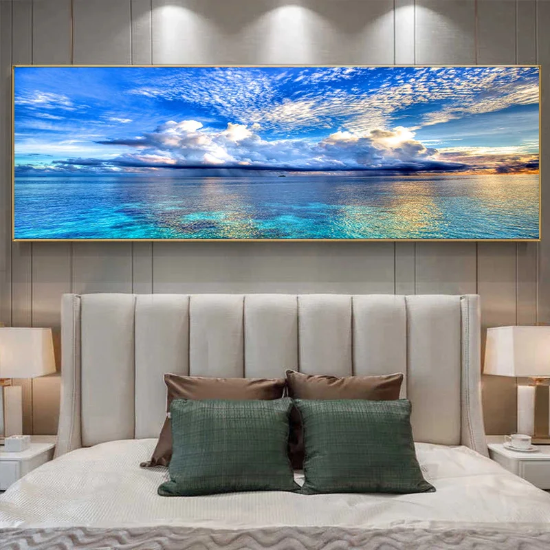 

SELFLESSLY Nature Landscape Poster Wall Art Picture Sea Sunset Canvas Painting For Living Room Big Size Home Decoration