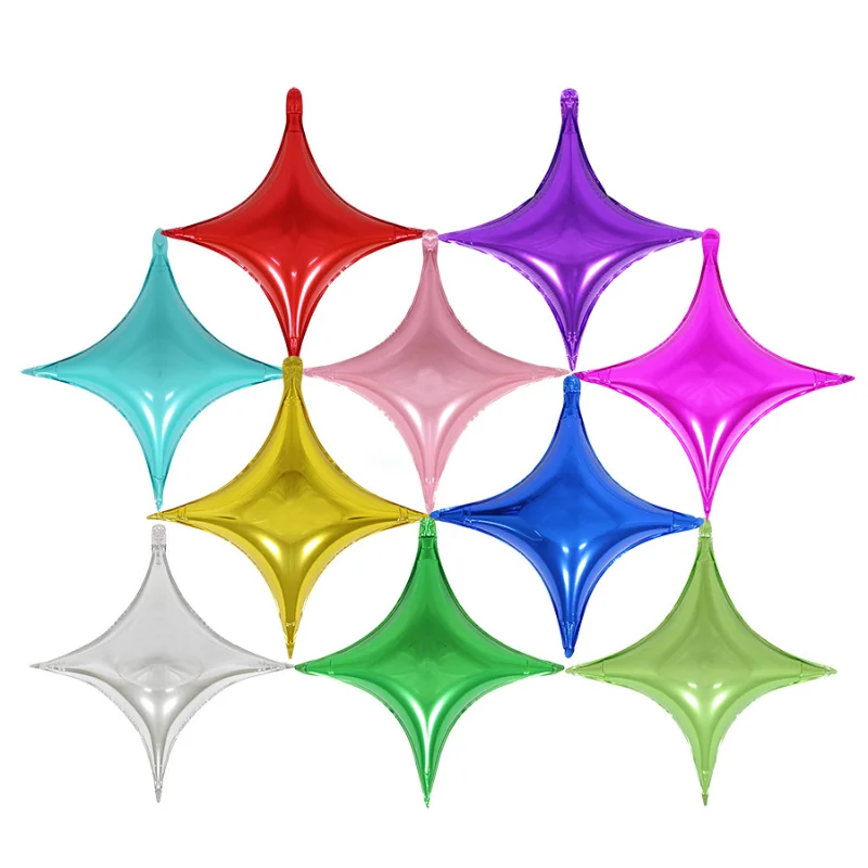 

5pcs 10inch Small Four-pointed Star Aluminum Film Balloon Birthday Party Wedding Decoration Star Balloon Happy New Year