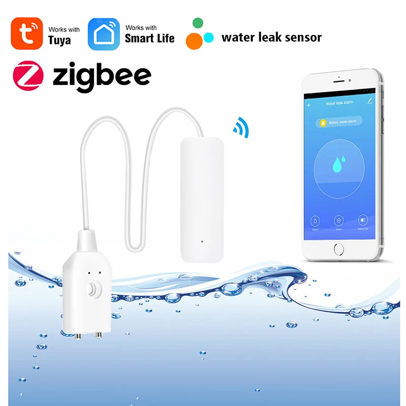 

Tuya Zigbee Water Leakage Sensor Smart Home Leaking Detector Work With Zigbee Gateway Support Smart Life APP Remote Control
