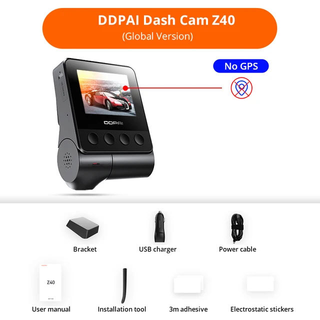  Видеорегистратор DDPAI Z40 Sony IMX335, 1944P, GPS, Wi-Fi