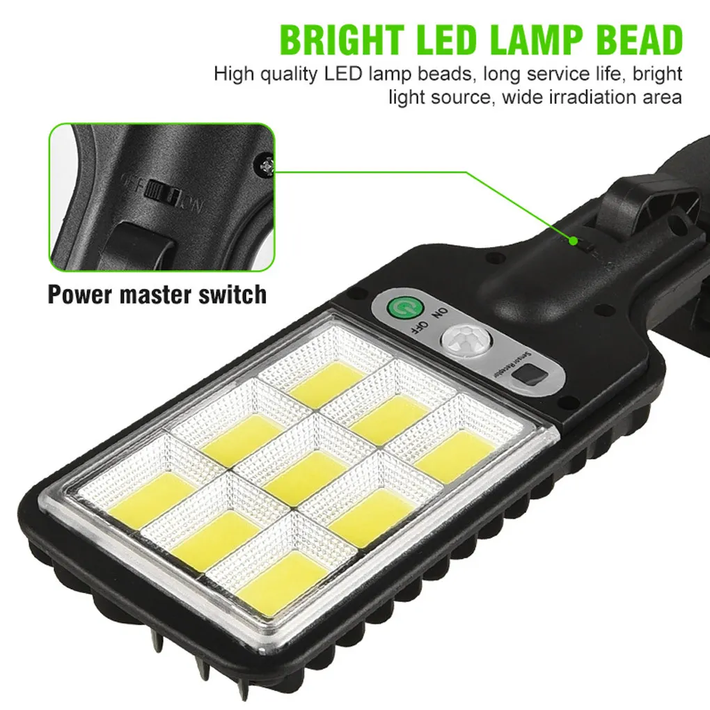 

LED Solar Wall Lights Streetlamp 3 Mode Waterproof Sensor Lighting Energy Saving COB Lamp for Home Yard Path Patio