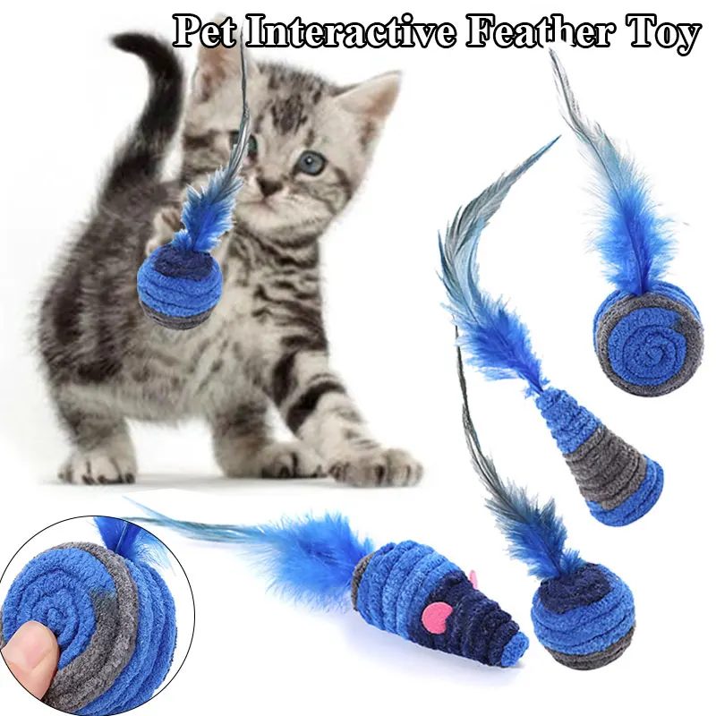 Игрушки для домашних животных ярко-синяя серия перья игрушки бросающие перо