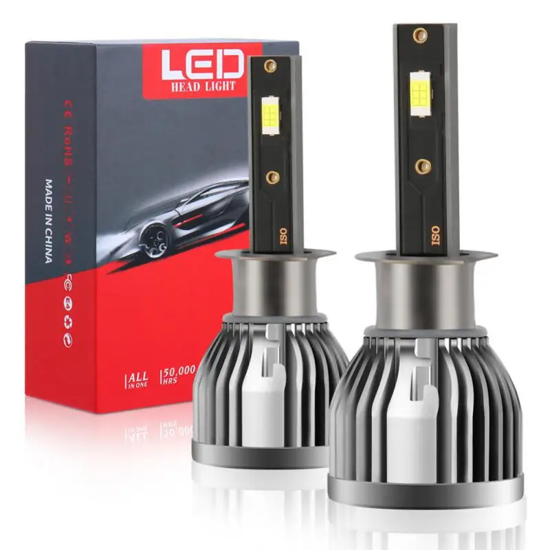 Светодиодная водонепроницаемая автомобильная фара H1, аксессуары для автомобиля, автомобильный налобный фонарь с алюминиевым корпусом, практичные автомобильные принадлежности, 60 Вт, 6000 лм, автомобильные лампы k