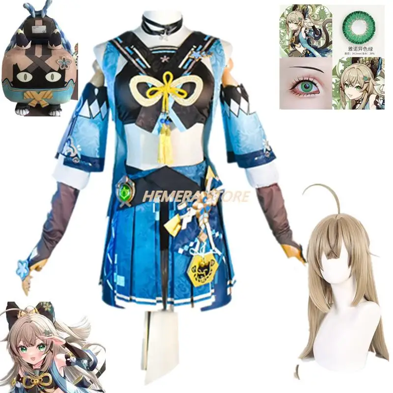 

Парик для косплея по мотивам аниме «Игры Genshin Impact Kirara», комплект «кошачий хвост», костюм на Хэллоуин, милое платье, Униформа, парик для женщин, размер XXXL